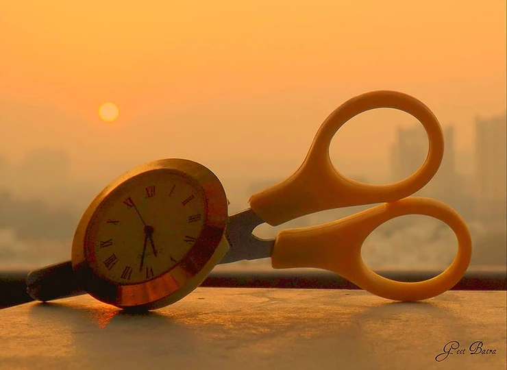 Scissors and Clock